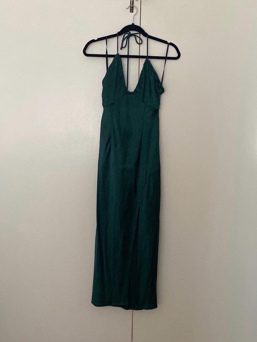 Dark Green Satin Dress